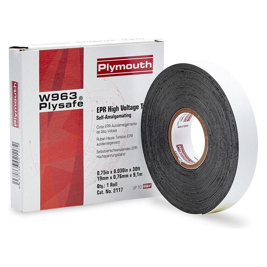Plymouth Black epr rubber insulating tape self-welding vulcanizable 19 mm x 0,76 mm x 9,1 m (19 mm) (54233517)