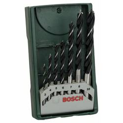 Bosch Accessories 2607019580 Holz-Spiralbohrer-Set 7teilig 3 mm, 4 mm, 5 mm, 6 mm, 7 mm, 8 mm, 10 mm Zylinderschaft 1 Set