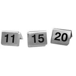 10 nummerierte Tischstaffeleien Inox EMGA - Nummer 11-20 - EMGA