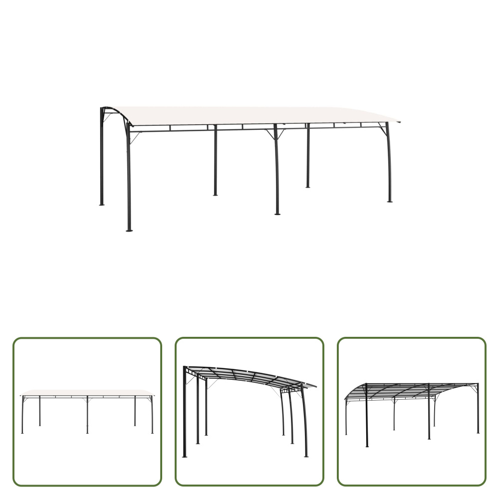 The Living Store Garten-Sonnenschutz 6x3x2,55 m Cremeweiß