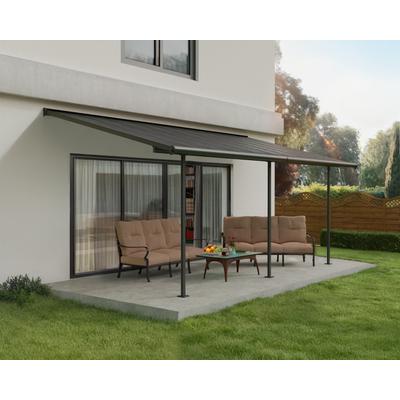 Terrassendach PALRAM - CANOPIA "Capri Alu Terrassenüberdachung", grau, B:619cm T:295cm, Aluminium, Polycarbonat (PC), Terrassenüberdachungen, einfache DIY Montage