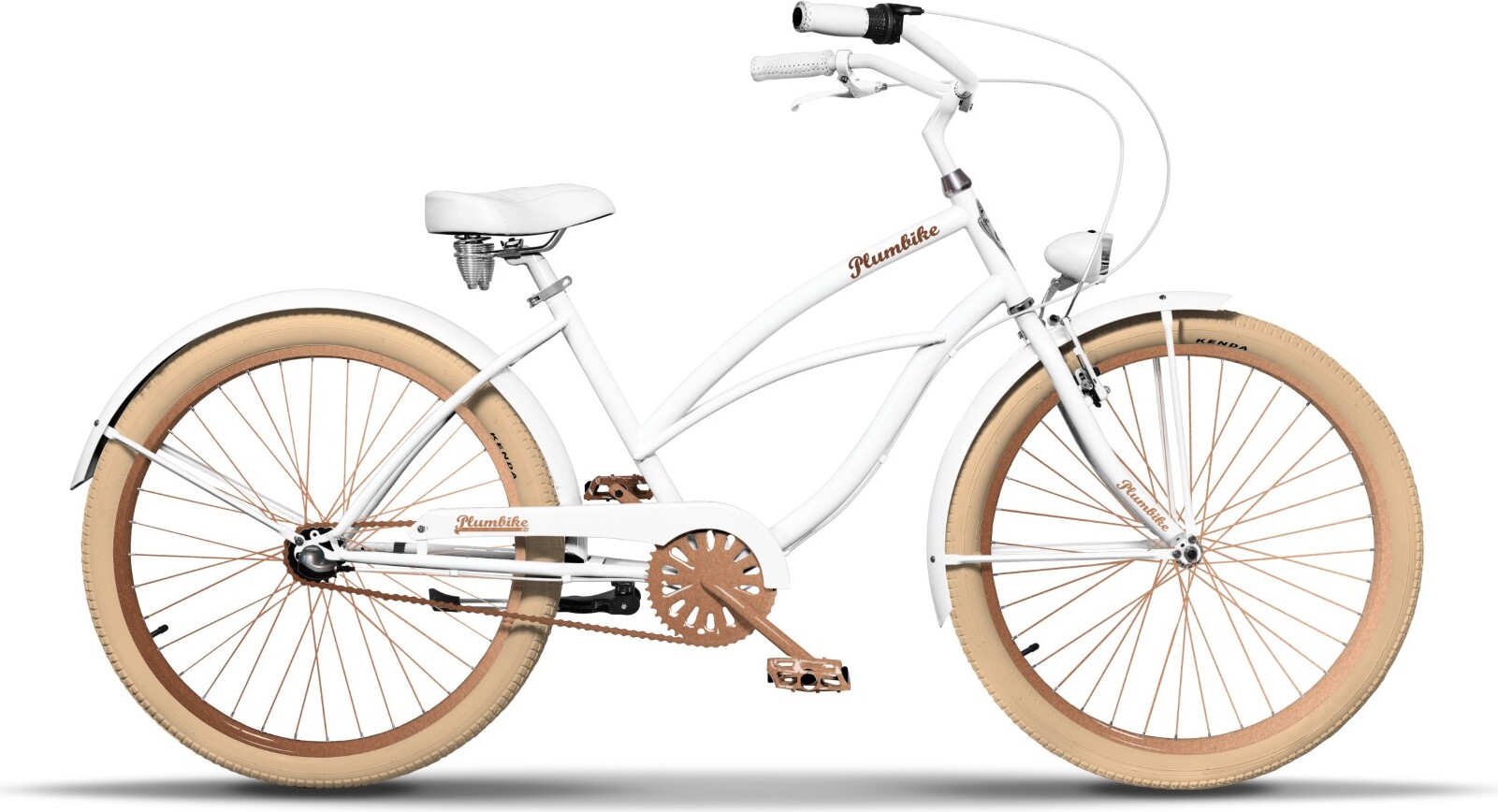 Plumbike La Donna Shiny Fahrrad, 26"-Räder, 3-Gang-Version, Weiß