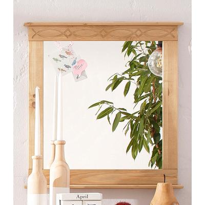 Spiegel OTTO HOME "Indra", beige (natur), B:63cm H:78,4cm T:4cm, Glas, Spiegel, Rahmen aus massiver Kiefer