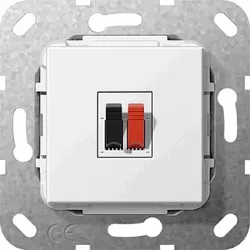 Gira Einsatz Einsatz, Lautsprecheranschluss, 1f, reinweiß, ohne Beschriftungsfeld, 569203