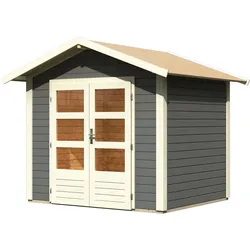 Karibu Gartenhaus Grenada (Talkau) - 28 mm inkl. gratis Expressversand terragrau 244 x 204 cm