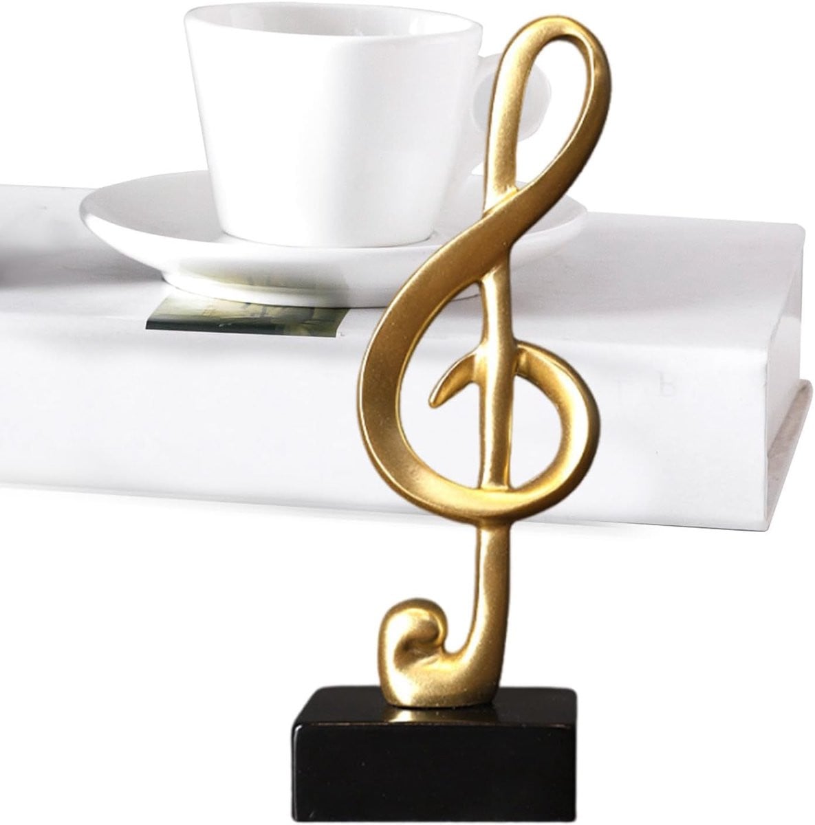 Decoratief Muzieknoot Beeldje voor op je Bureau - Hoogte: 17,8 cm