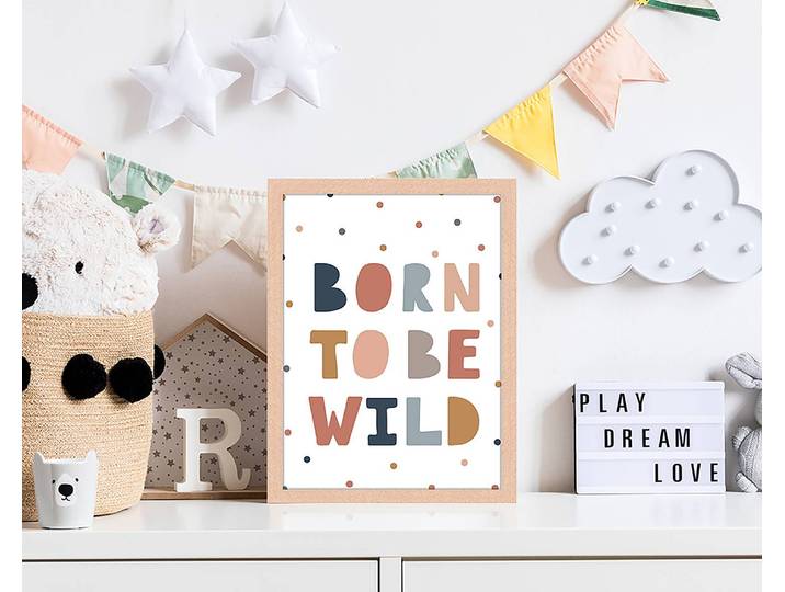 Tableau déco Born To Be Wild 33 x 43cm Multicolore