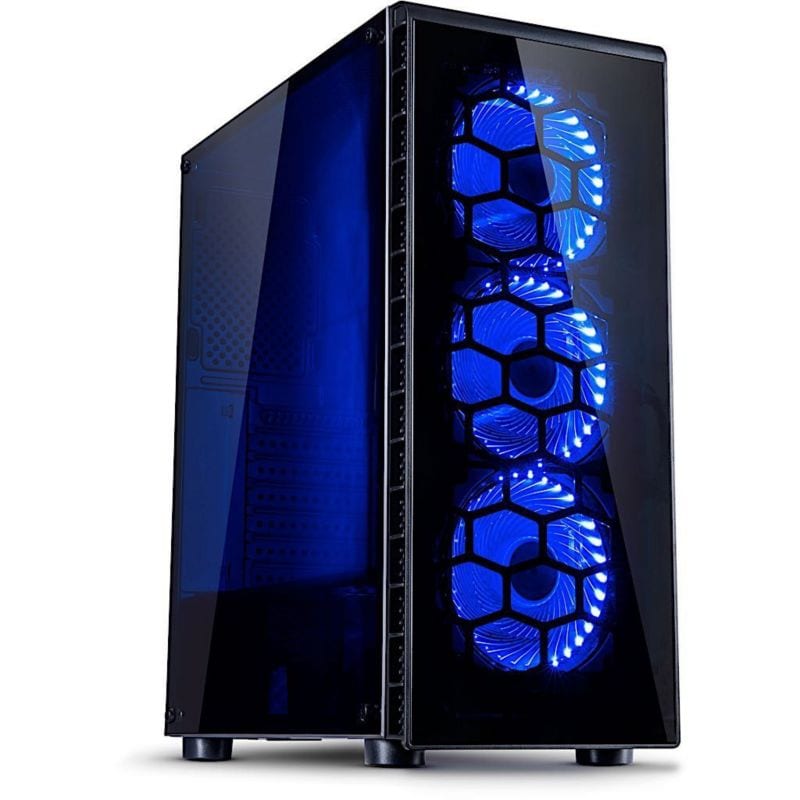 Inter-Tech CXC2 Gaming PC Gehäuse Midi-Tower Schwarz Seitenfenster