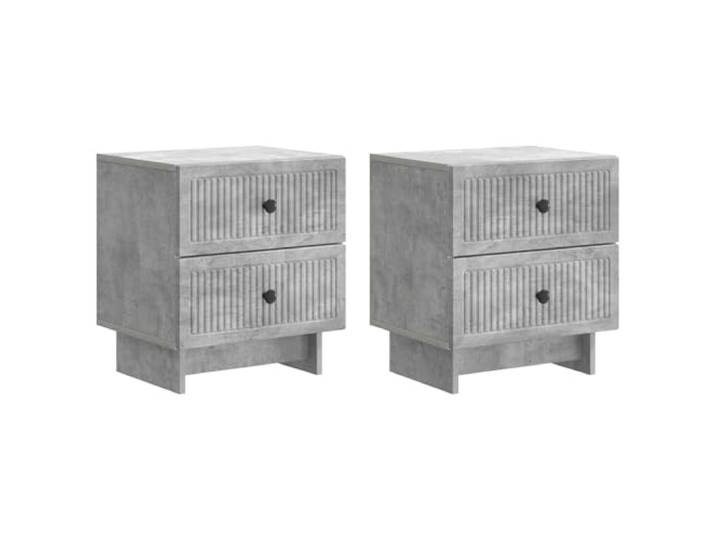 LMTYOENFG Nachttisch 2er Set Betongrau 43x34,5x47,5 cm 4 Schubladen Vielseitige Beistellmöbel fürs Schlafzimmer und Wohnzimmer im Vintage-Look mit reichlich Stauraum für alltägliche Dinge.
