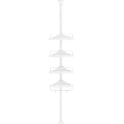 Songmics Teleskop-Duschregal 25/35/85 cm weiß, 25x85x35 cm