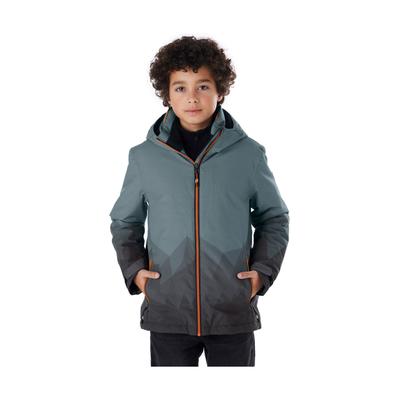 Skijacke KILLTEC "KSW 383 BYS SKI JCKT", Jungen, Gr. 116, grün (graublau), Obermaterial: 100% Polyester.Futter: 100% Polyester.Füllung: 100% Polyester, Jacken Skijacke, Wasser- und winddichte Skijacke mit verstellbarer Kapuze