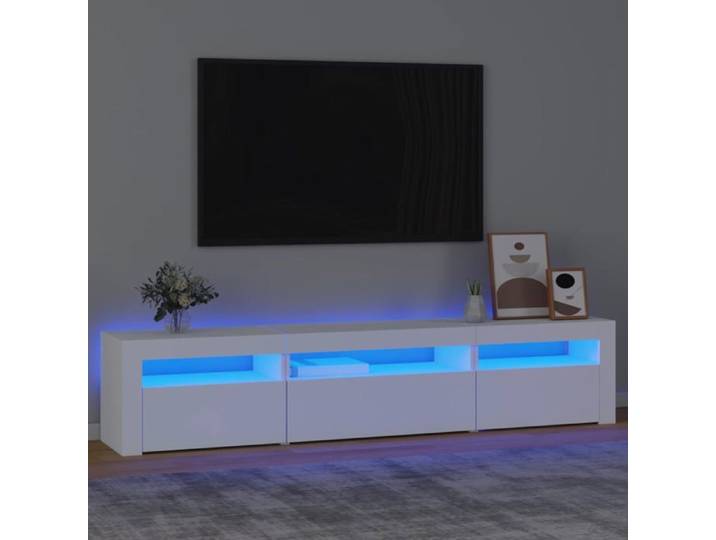 NEW 2026  LED Meuble TV/hifi 1 PC Cabinet TV/SALON Blanc 195x35x40 cm L8130