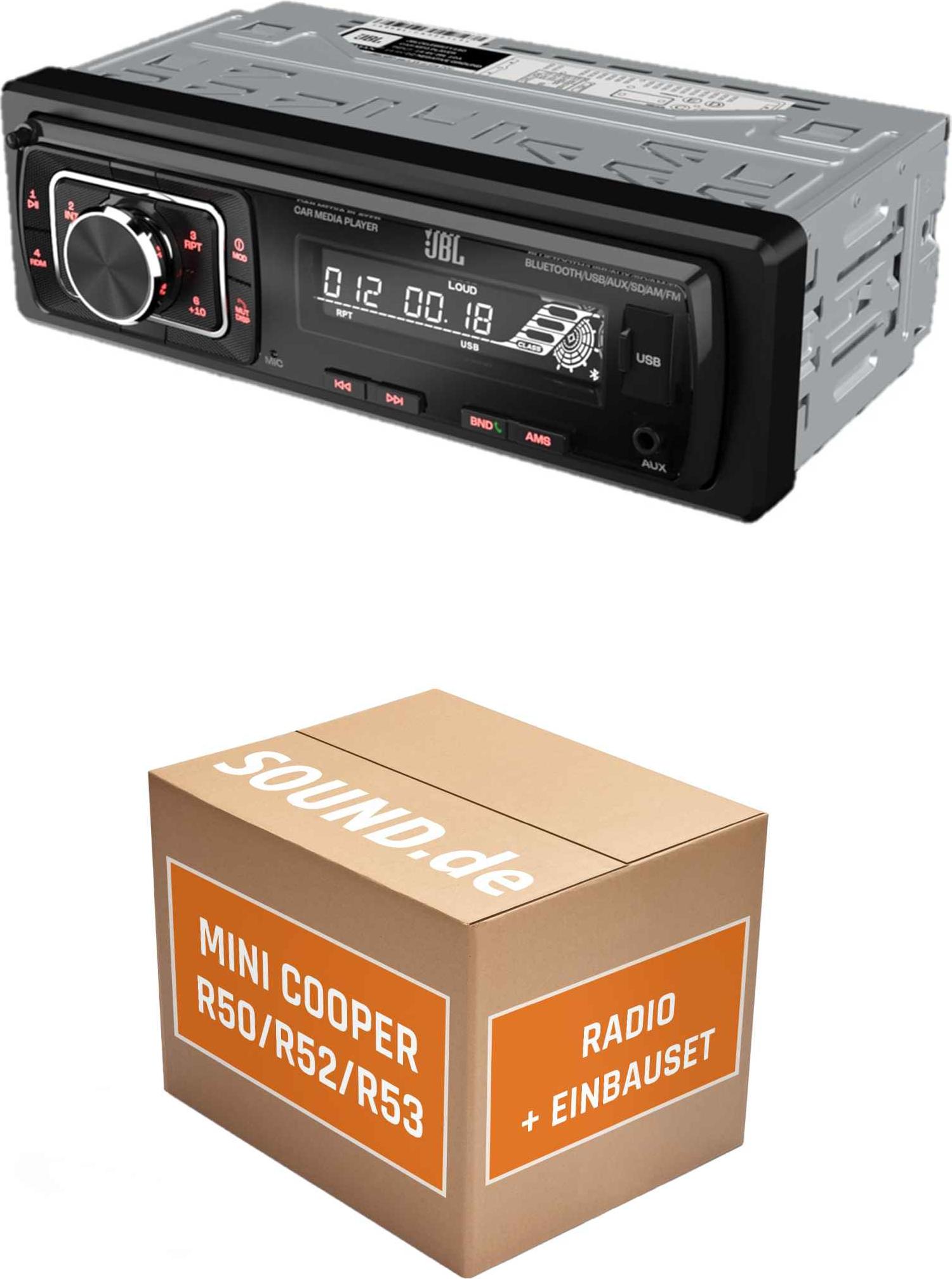 Autoradio Einbaupaket JBL Celebrity 150 passend für Mini Cooper R50/R52/R53 + Business Harman Kardon | Bluetooth USB