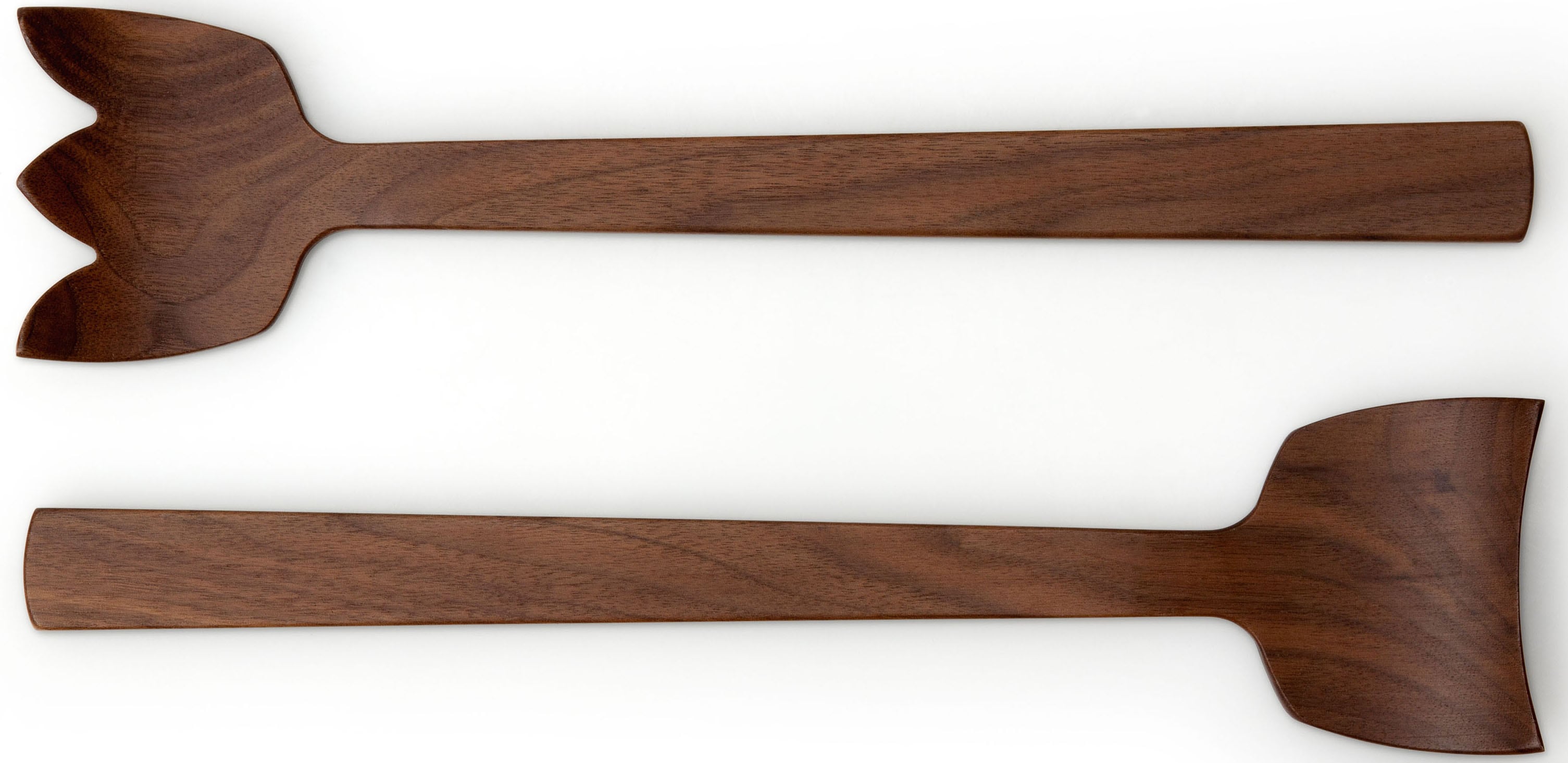Salatbesteck CONTINENTA "Tulip", braun (holzfarben), Massivholz, Kochbesteck-Sets, Salatbesteck, jedes Stück ein Unikat