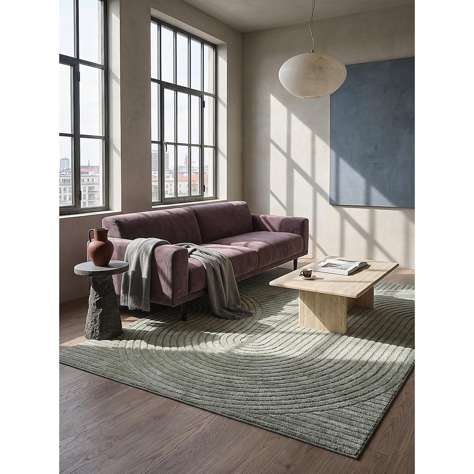 Teppich Kurzflor Grün 140x200 cm - CETINA Kadima Design