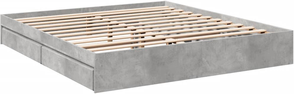 Alpen Home Greger Drawers Bed Frame Concrete Grey 180 x 200cm