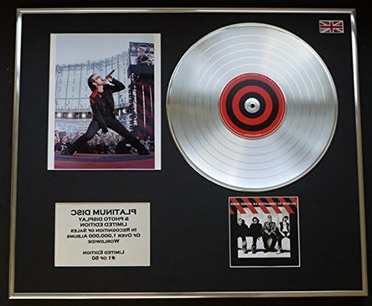 Platina Plaat Display Muziek Memorabilia Muur Decoratie Zilver 73 x 59 cm
