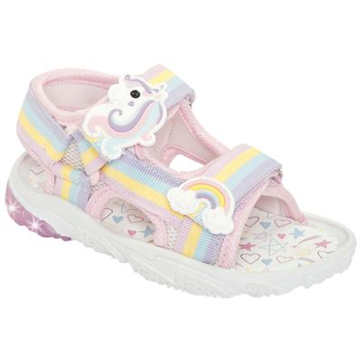 Sandale DISNEY "UNICORN", Mädchen, Gr. 25, bunt (pink), Textil, Schuhe Sandale, mit cooler Blinkfunktion