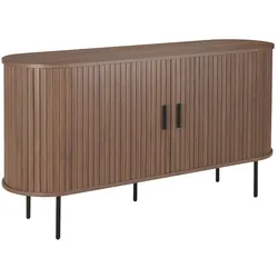 Oviala Business 140 cm Sideboard aus Walnuss-Melamin und Stahl