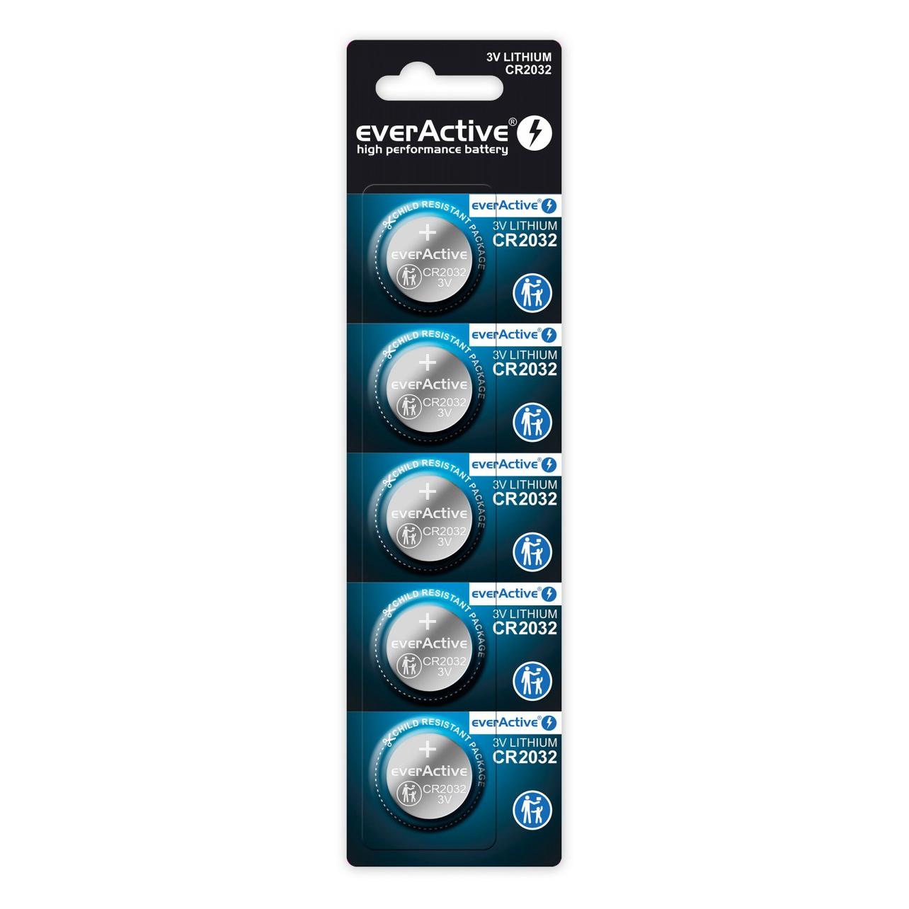 Everactive High Performance Battery (5 Stk., CR2032, 210 mAh) (CR20325BL)