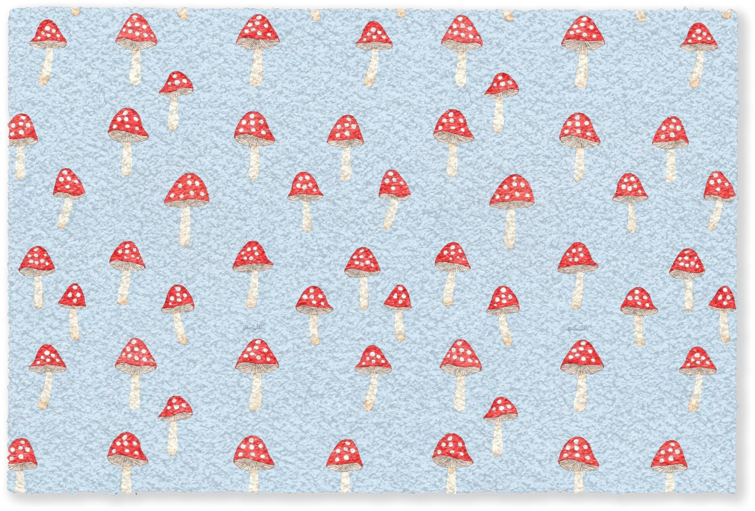 MuchoWow Deurmat Paddenstoel Sprookje Blauw - B/D: 120 x 80 cm