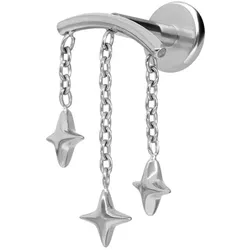 Titan Labret mit Innengewinde BOGEN + 3 STERNE