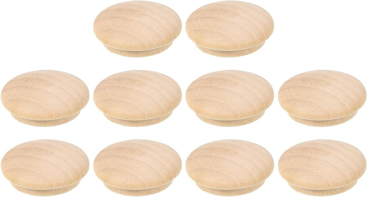 Houten Gatdoppen Beige - Meubelpluggen en Schroefdoppen voor het Afwerken van Meubels - Diameter: 25 mm