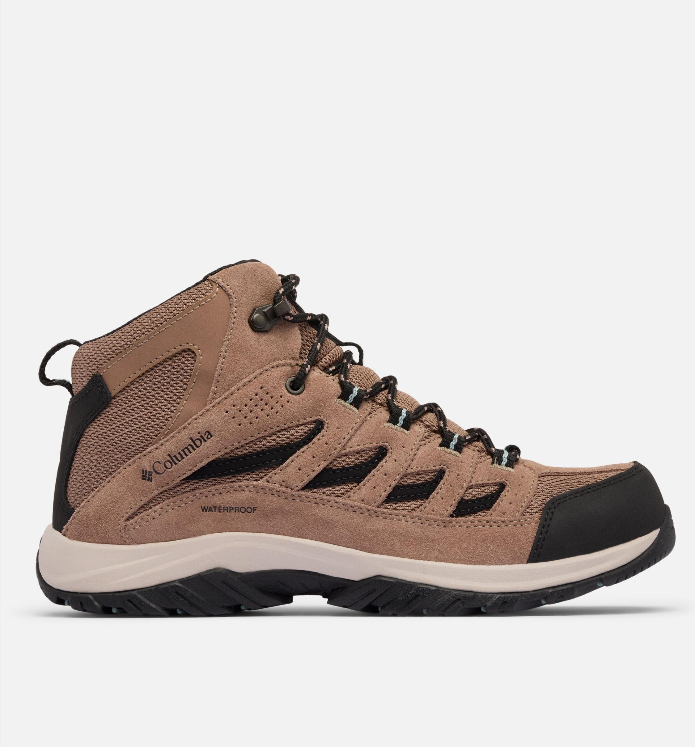 Wanderschuh COLUMBIA "CRESTWOOD™ MID WATERPROOF", Herren, Gr. 42, Synthetik, blau (allspice, crushed blau), Mesh, Synthetik, Schuhe Wanderschuh, wasserdicht allspice, crushed blau 42, Synthetik