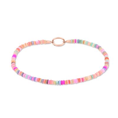 Fußkette TAMARIS "Schmuck Geschenk Edelstahl Körperschmuck All About Beads", gold (roségoldfarben, grün, beige, pink, rosé, hellblau, grün, beige, pink, rosé, hellblau), Fußketten, Damen, Edelstahl, mit Naturstein