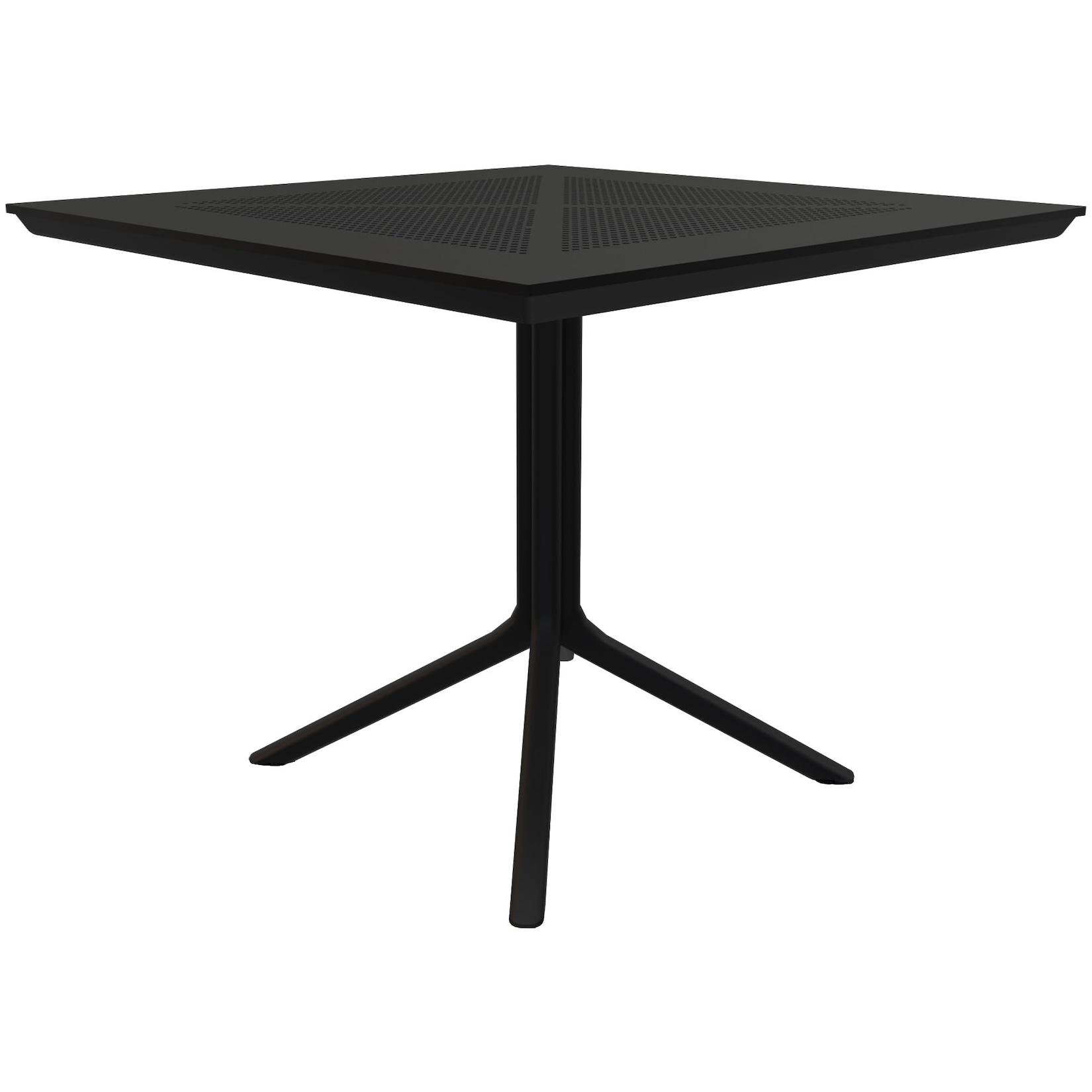 CLP Gartentisch Lenval 80 x 80 cm wetterfester Balkontisch mit UV-beständiger Oberfläche, eckiger Bistrotisch für Balkon, Terrasse und Garten