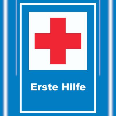 HB-Druck Richtzeichen Erste Hilfe Schild A4 Rückseite selbstklebend