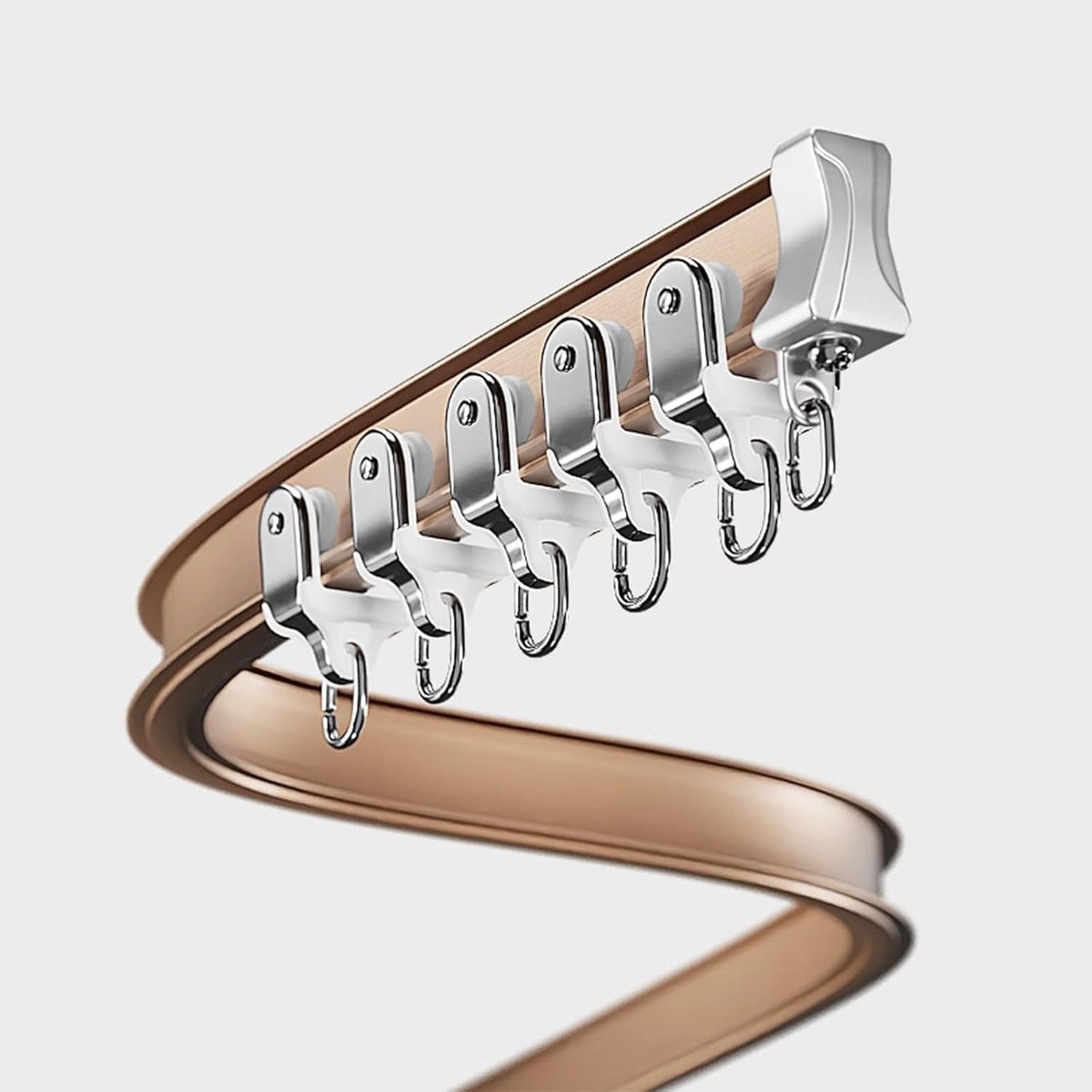 Flexibele Gordijnroede Champagne Aluminium - 130 cm