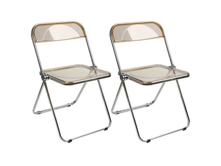 Chaise à manger pliable SUPFINE - Ambre - Lot de 2 - Capacité de charge 120 kg
