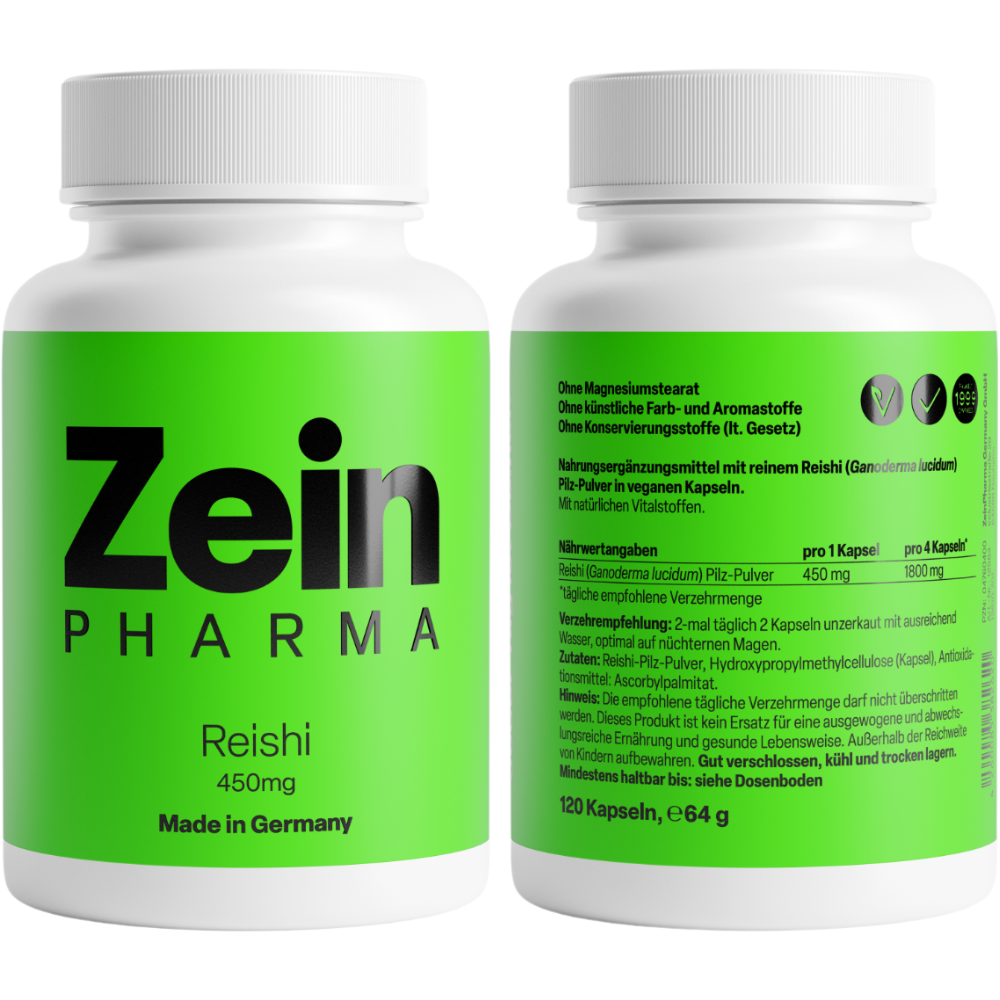 ZeinPharma Reishi Mono 450mg Detoxifying Food Supplement 120&nbsp;caps.