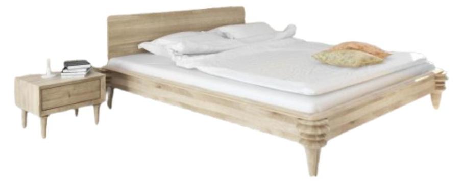 Bett Haris 190 x 80 cm Wildeiche Bianco