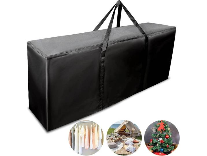 Garten-Aufbewahrungstasche 420D-Oxford-Gewebe Schwarz 128x32x50cm