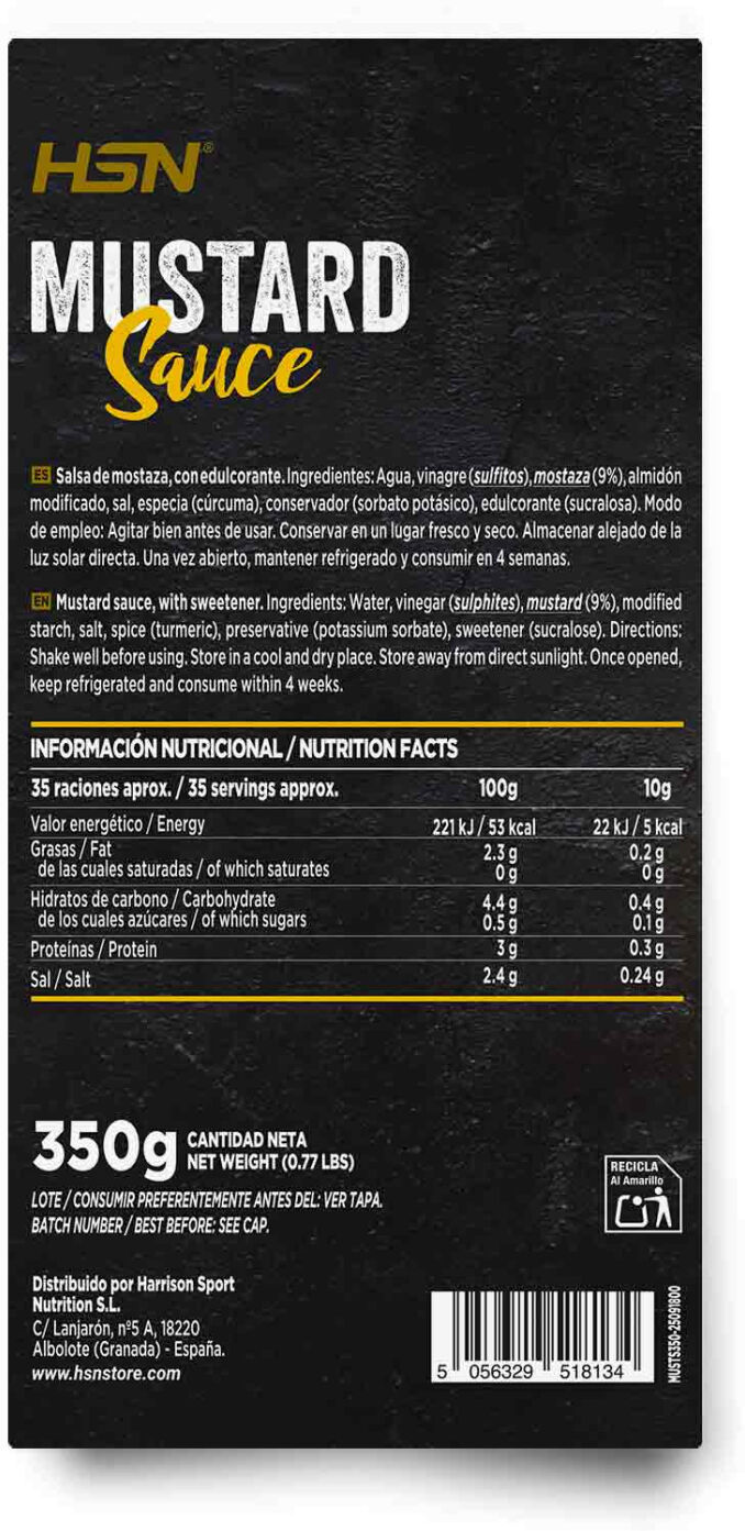 HSN Salsa mostaza - 350g - Salsas - Líquido - 35  Servicios