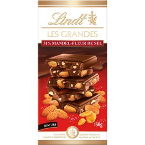 Lindt Tafelschokolade Les Grandes Salz-Mandel, 150g