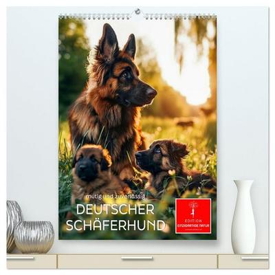 Deutscher Schäferhund - mutig und zuverlässig (hochwertiger Premium Wandkalender 2026 DIN A2 hoch), Kunstdruck in Hochglanz