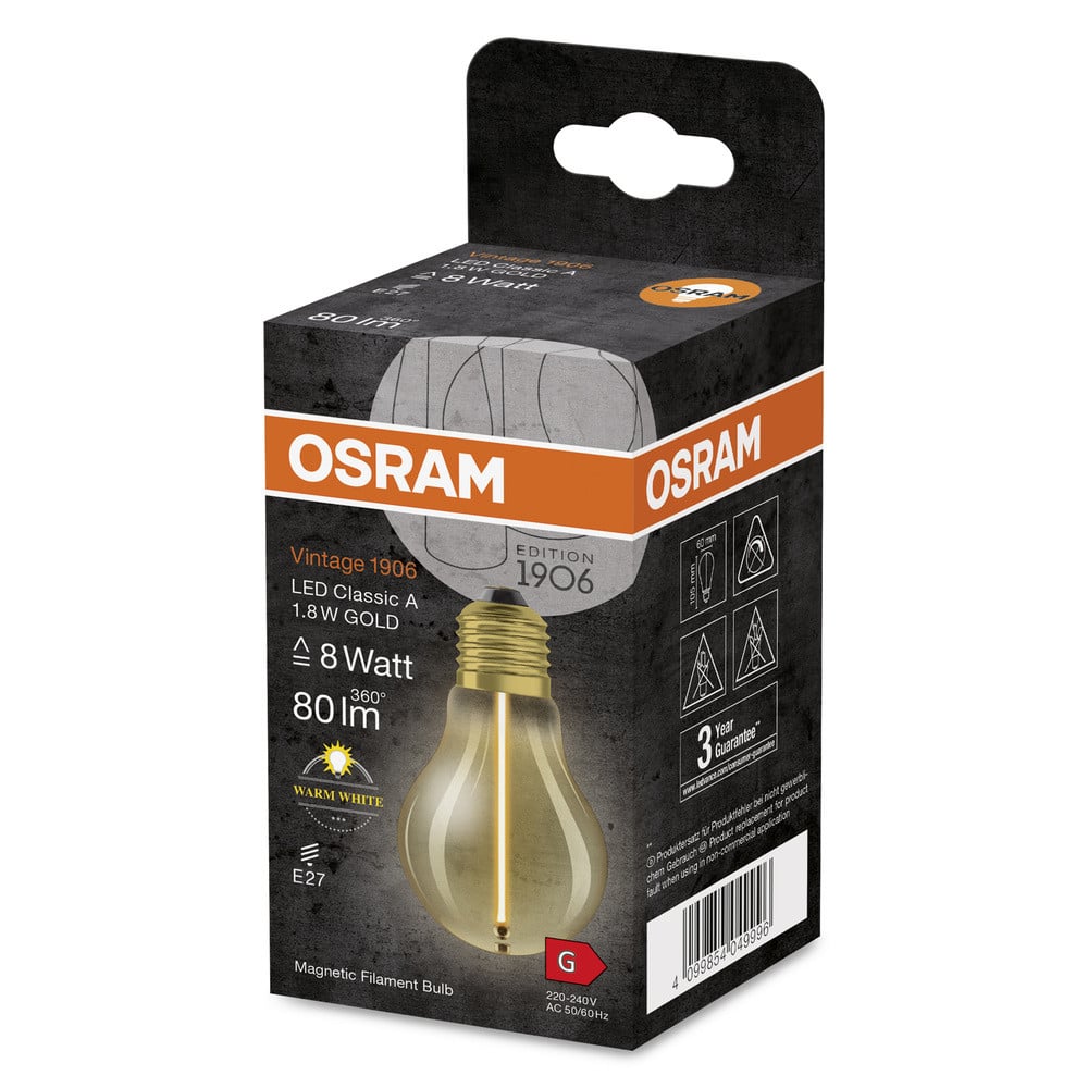 Osram LED Filament CL A 8 1,8W/827 FIL GD MAG E27 Gold