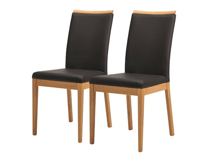 Esszimmerstuhl Nora 2er-Set 47 x 98 x 56cm Schwarz/Schwarz