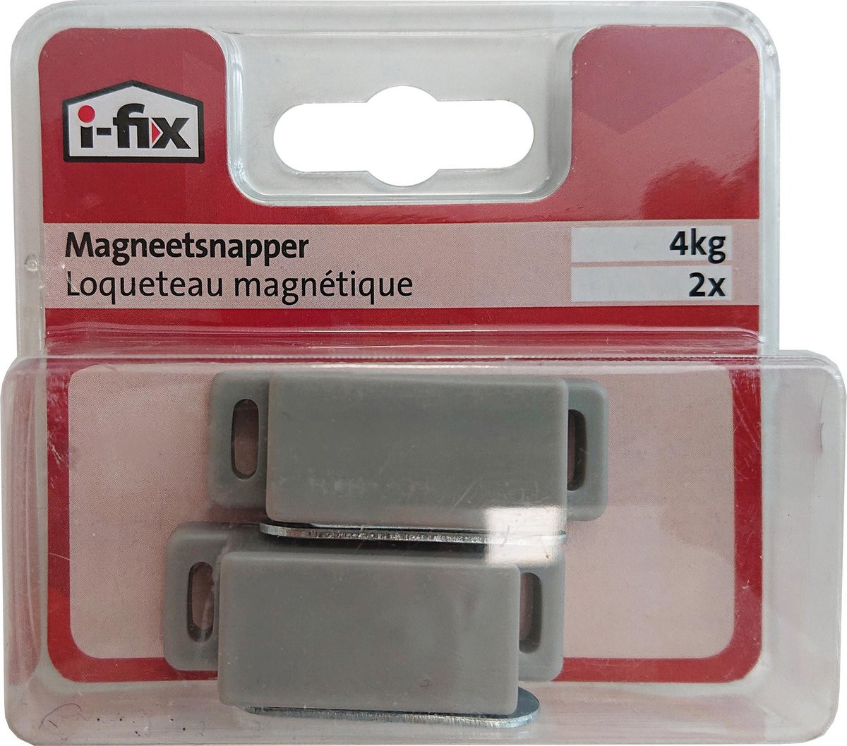 I-FIX magneetsnapper 4 kg, 2 stuks, grijs
