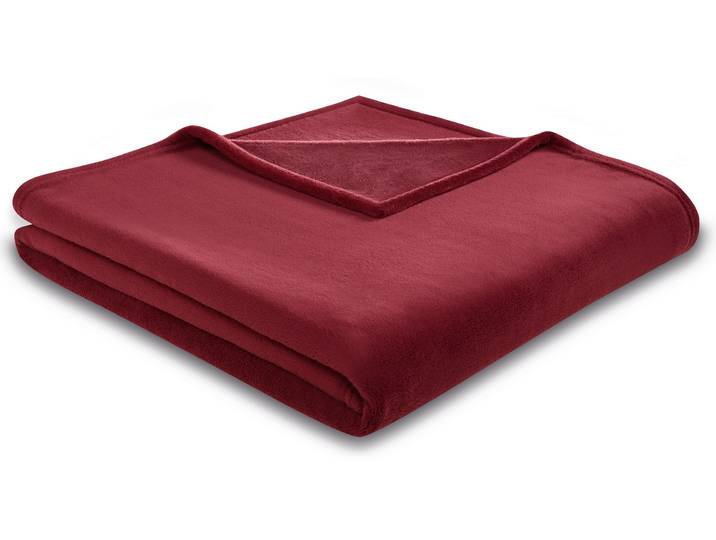 Wohndecke BIEDERLACK King Fleece , rot (rubin), B:150cm L:200cm, Polyester, Wohndecken, Wohndecke, leicht, Kuscheldecke