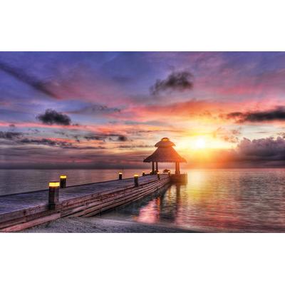 Fototapete PAPERMOON "Maldives Sunset", bunt, B:5m L:2,8m, Vlies, Tapeten