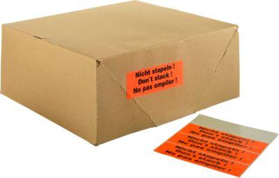 Warnetiketten, Nicht stapeln!, 500 Stück