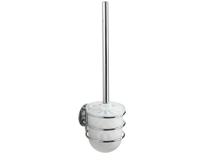 WC-Garnitur WENKO, grau (chromfarben), B:11,5cm H:37,5cm L:10cm, Kunststoff, Stahl, Reinigungsbürsten, WC-Garnitur, Turbo-Loc