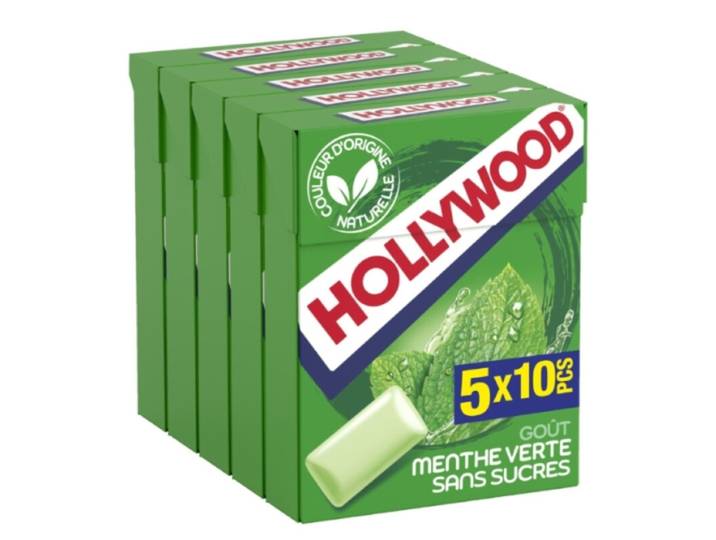 HOLLYWOOD Chewing-gum à la menthe 5 x 14 g