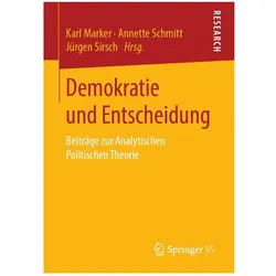 Demokratie und Entscheidung, Fachbücher von Juergen, Schmitt, Sirsch, Marker