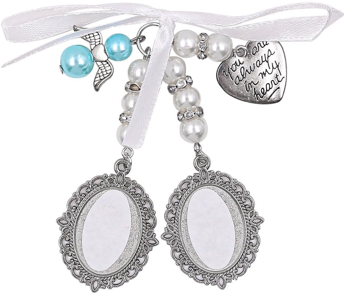 Dailygoods Foto Charm Bruiloft Decoratie - Bedel voor Herinneringen met Persoonlijke Afbeelding en Strass - Legering