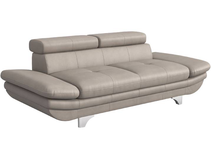 2-Sitzer COTTA Enterprise , grau, B:218cm H:91cm T:104cm, Softlux-Kunstleder;Luxus-Kunstleder, Sofas, 2-Sitzer, Big-Sofa, mit Armteilverstellung & Kopfteilverstellung